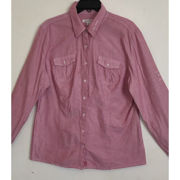 Ohio State Womens Oxford Shirt CUTTER & BUCK XL Button Up RED CHECKER Buckeyes - Picture 1 of 16